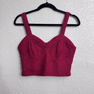 NWT Japna Sweetheart Crop Top Deep Red Size M